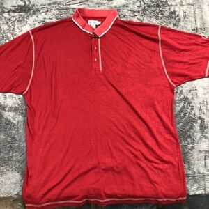 B. Line Polo Shirt Mens 2X Red Good Contrast Stitching Short Sleeve Collared